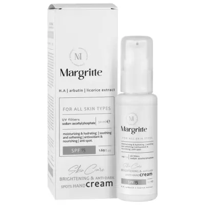 مارگریت کرم روشن کننده و ضدلک دست SPF15