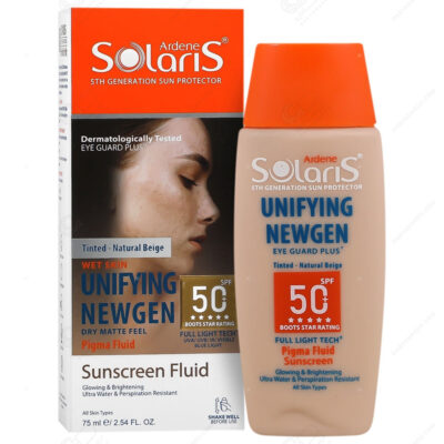 آردن سولاریس Unity NEWGEN ضدآفتاب فلوئید روشنکننده و ضدلک SPF50 رنگی بژ طبیعی