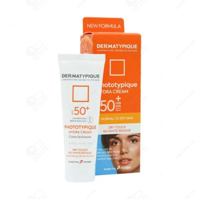 درماتیپیک کرم ضد آفتاب بی رنگ پوست خشک +spf50 فتوتیپیک