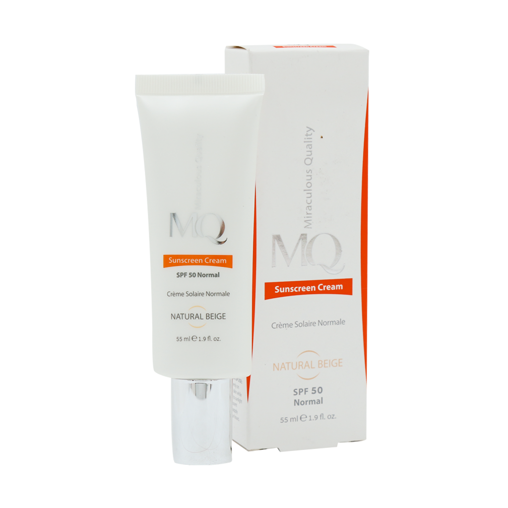 ام کیو ضدآفتاب spf 50 پوست نرمال بژ طبیعی