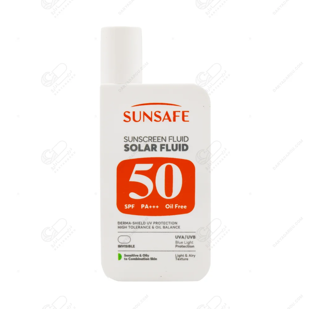 سان سیف ضدآفتاب فلوئید مناسب پوست های حساس،چرب و مستعد آکنه.spf50 بدون رنگ 55 گرمی - تصویر 4